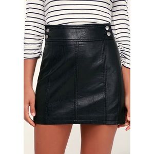 NWOT Free People Vegan Leather Mini Skirt